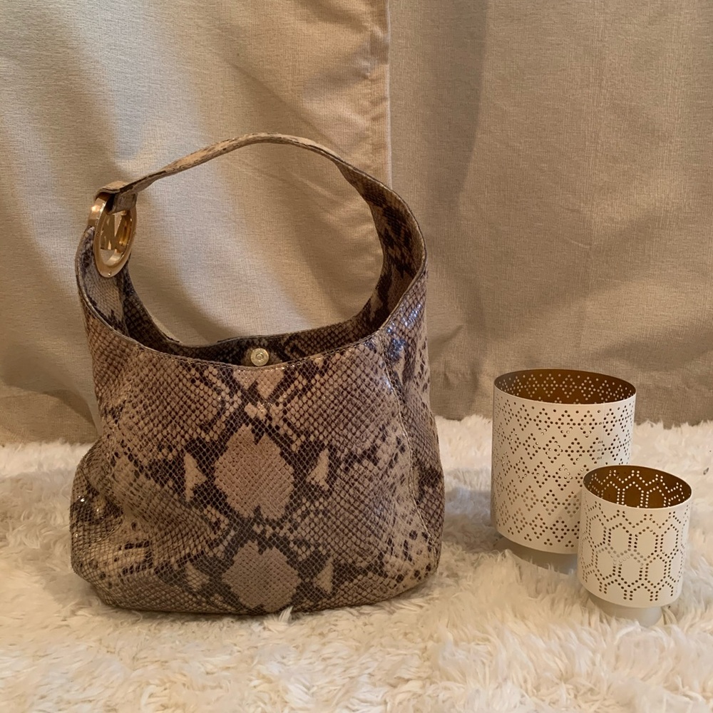 Snake/Animal print neutral Michael Kors Handbag